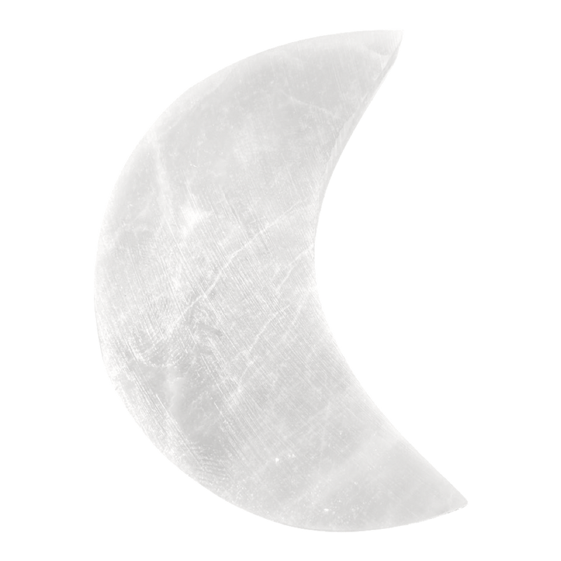 Selenite 8cm Moon
