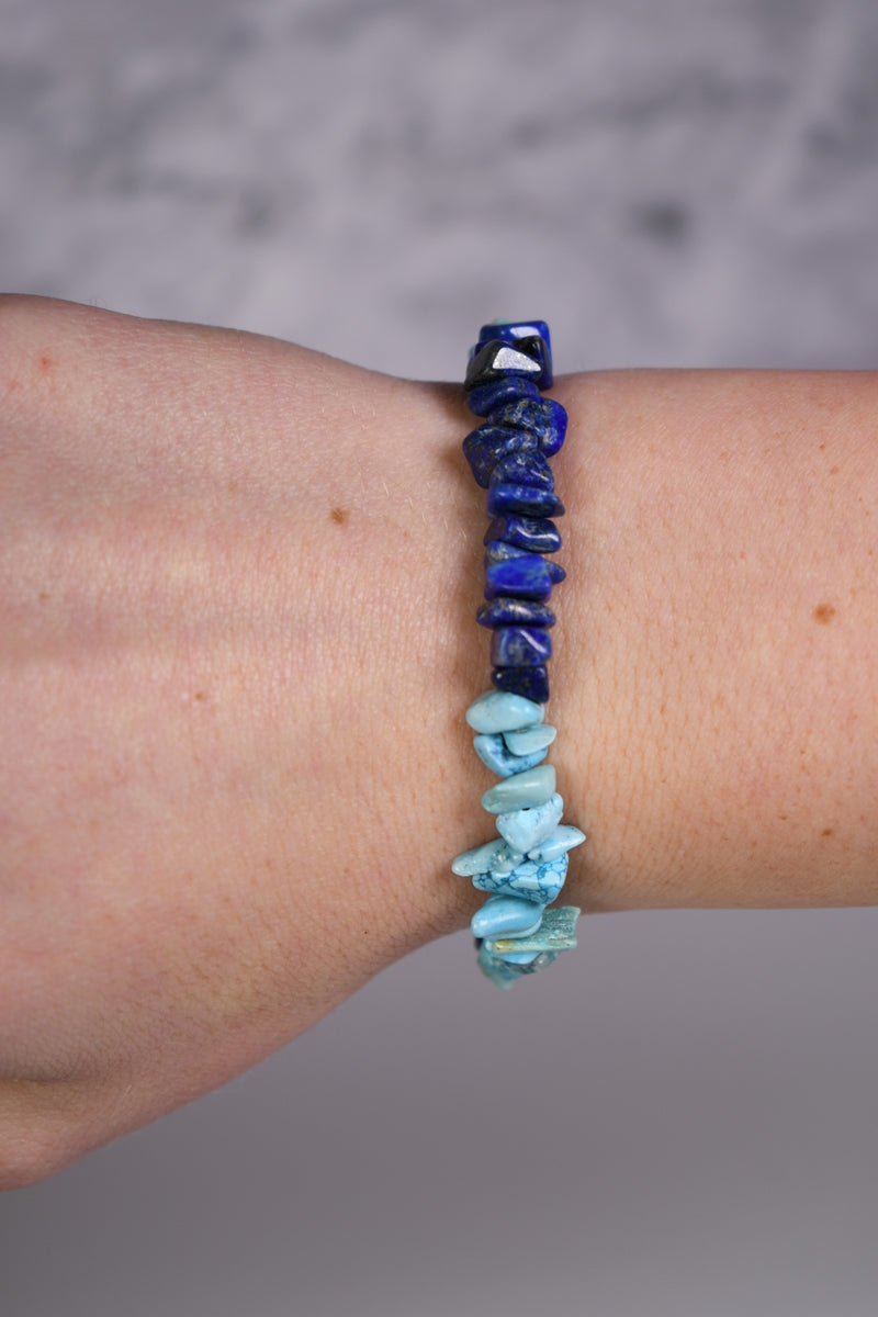 Lapis and Turquoise Combo Chip Bracelet
